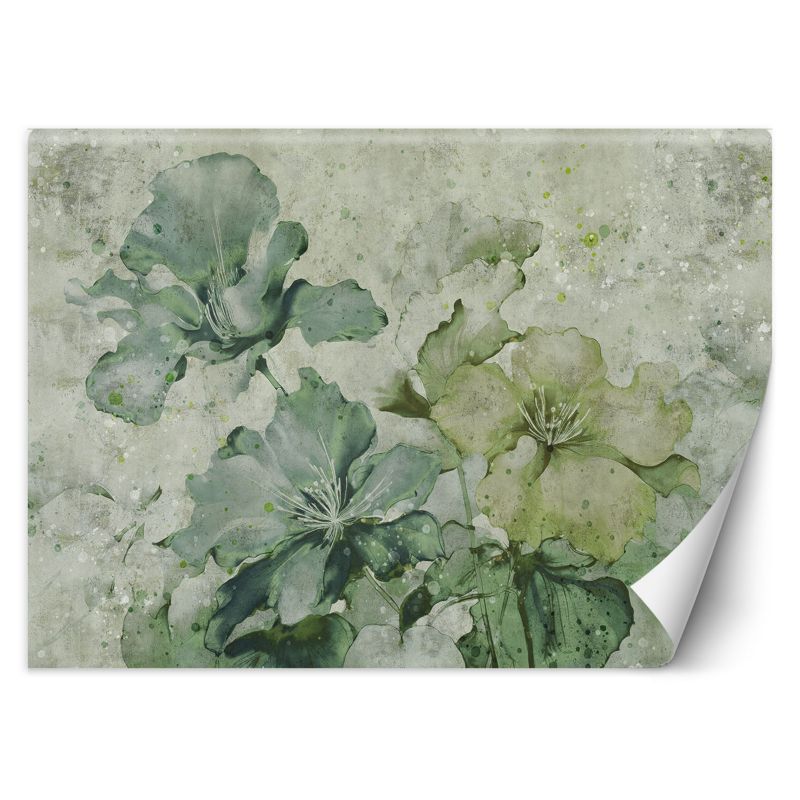 Fototapeta Feeby Zielone kwiaty akwarela 350x245 1 szt