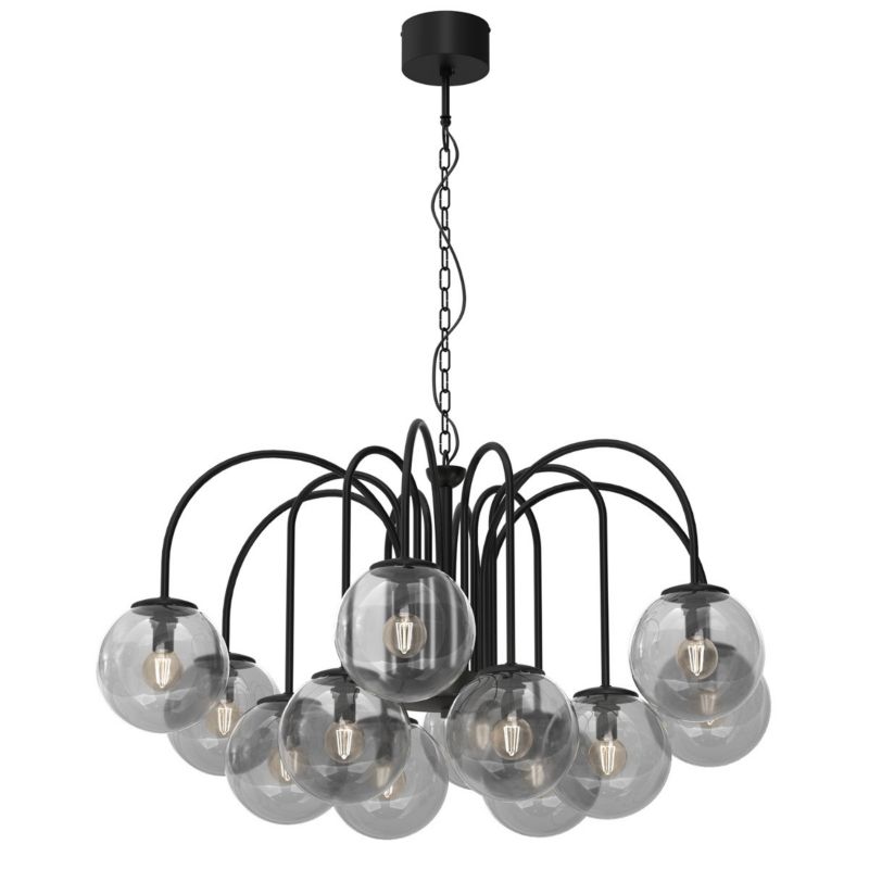 Żyrandol Luminex Cambridge czarny glamour 12 x E14 x 15W IP20 wym: 95 x 90 x 90 cm - 1 szt.