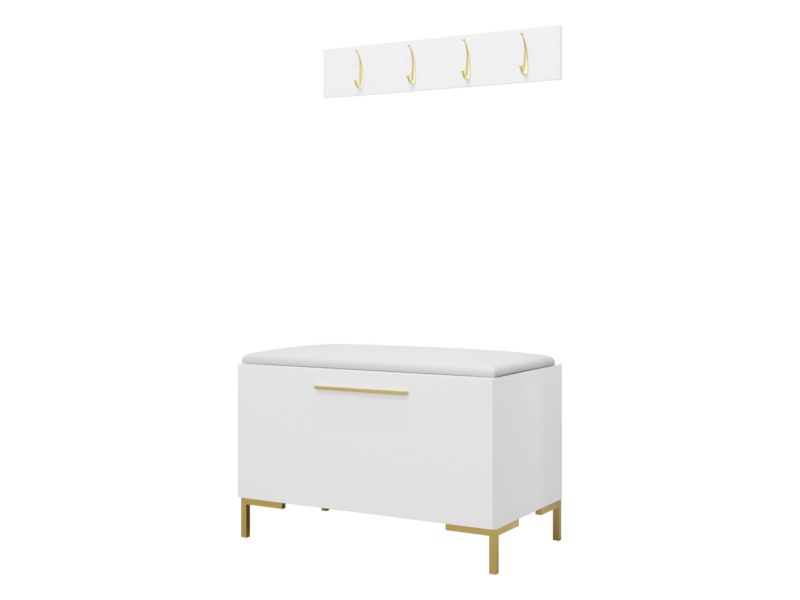 Garderoba MIRJAN 24 Zilion VIII biały + biała ekoskóra 1 kpl.