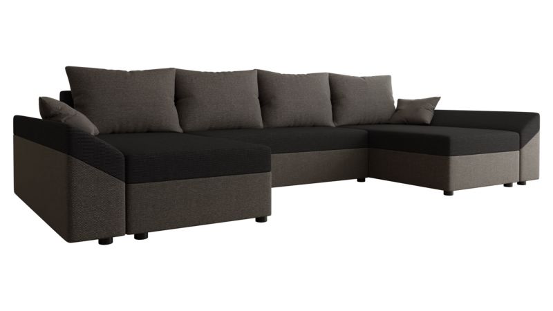 Narożnik z funkcją spania MIRJAN 24 Dante U Lux ciemny popiel + czarny 1 szt.