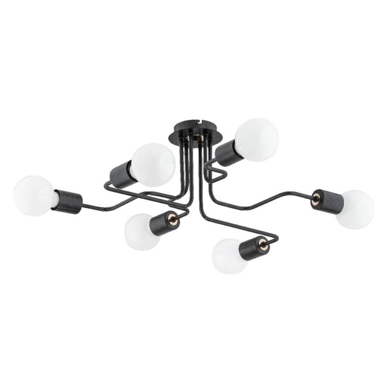 Lampa sufitowa Alfa Harp czarna wym: 25 x 65 x 55 cm 6xE27 x 15W 1 szt.