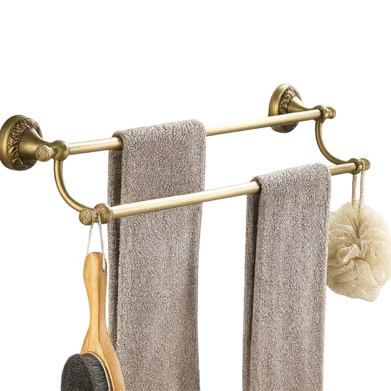 Wieszak na ręczniki Lauferi NEMAUS mosiężny poziomy szczotkowany mosiądz retro 1 szt.