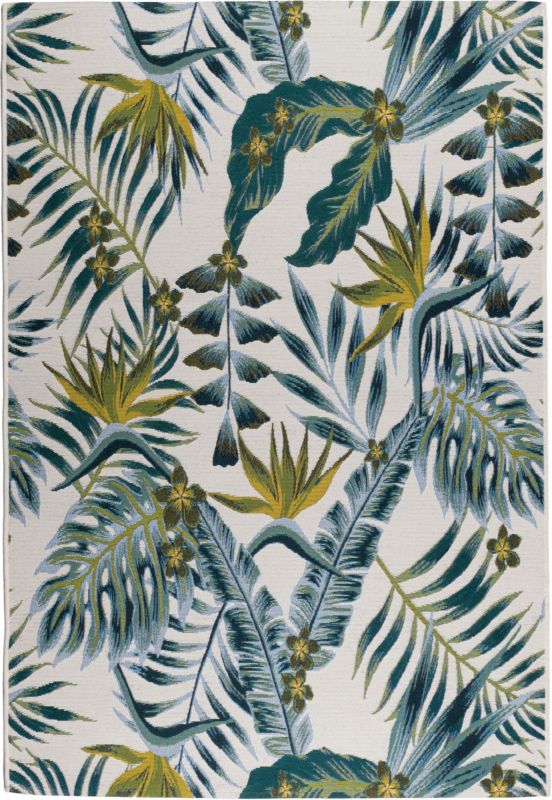 Dywan Multidecor Cappucino Outdoor na zewnątrz i do wewnątrz 160 x 235 cm liście turkus 1 szt.