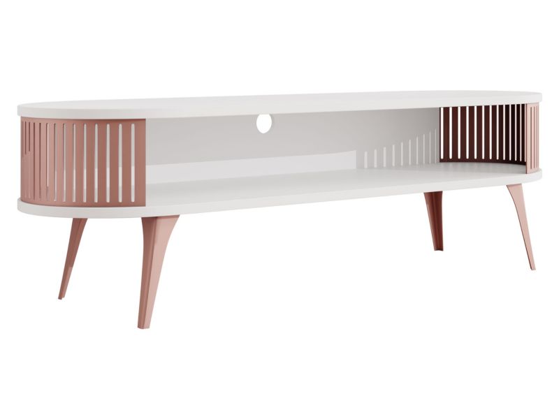 Szafka RTV owalna MIRJAN 24 Roenni miedziany/biel arktyczna 1 szt.