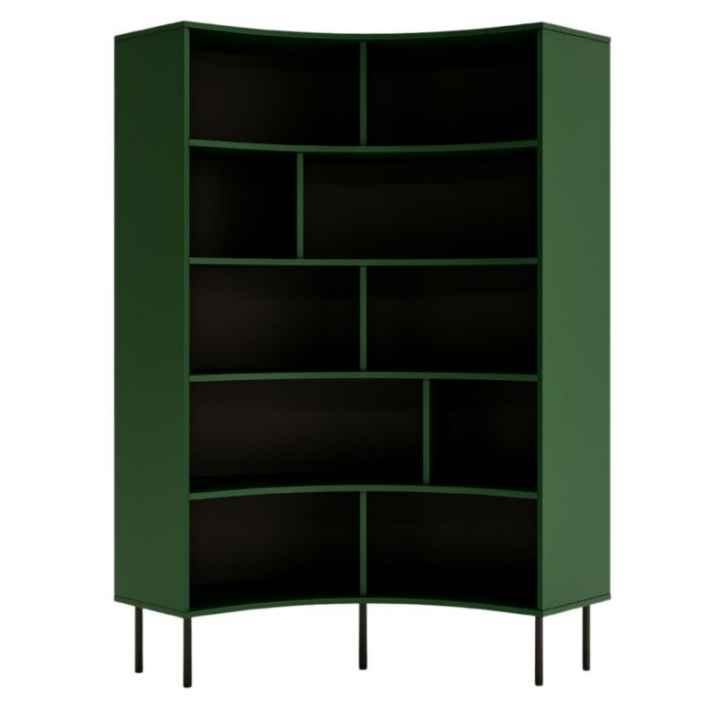 Narożny regał Skandica HORN z czarnymi nogami zielony 1 szt.