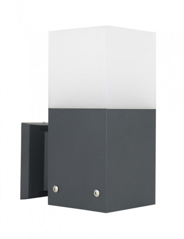Kinkiet ścienny zewnętrzny SU-MA Cube ciemnoszary 1 x E27 x IP44 wym: 22 x 10 x 17 cm - 1 szt.