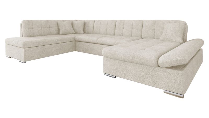 Narożnik z funkcją spania MIRJAN 24 Bergen prawy szarobeżowa bukla 1 szt.