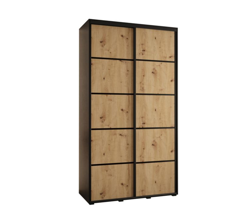 Szafa przesuwna Abiks DAVOS 4 wysoka szer.130cm gł.60cm czarny/artisan/czarny 1szt.