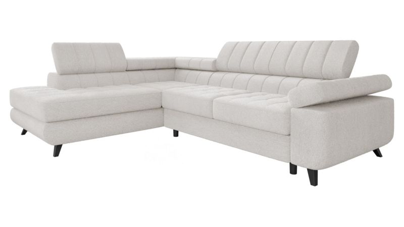 Narożnik z funkcją spania MIRJAN 24 Nord Premium lewy śmietankowa bukla 1 szt.