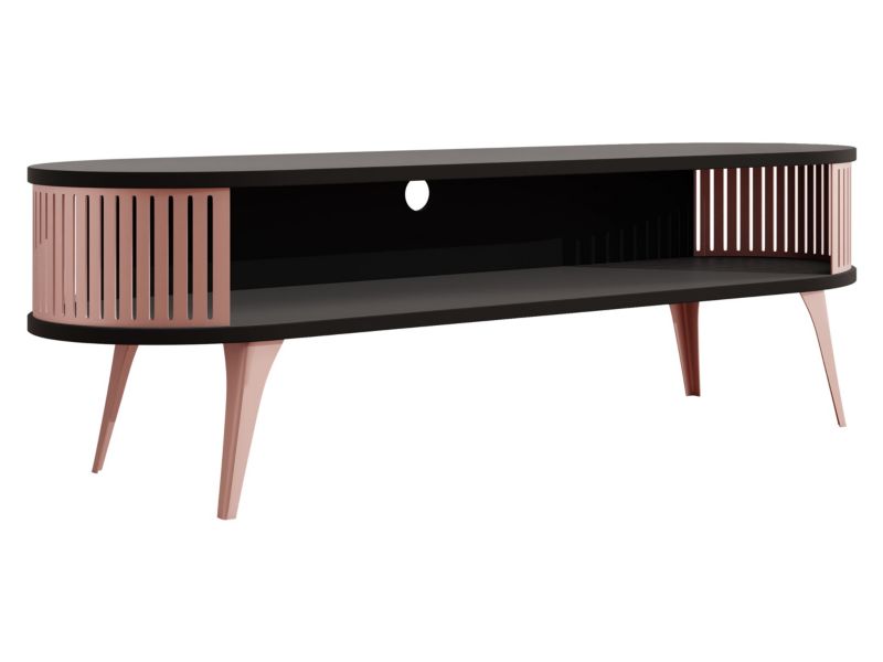 Szafka RTV owalna MIRJAN 24 Roenni miedziany/czarny molet 1 szt.