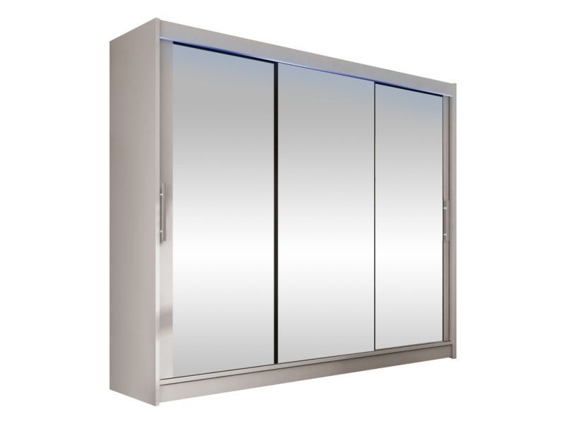 Szafa MIRJAN 24 z drzwiami przesuwnymi Aston III z oświetleniem RGB kaszmir/lustro 1 szt.