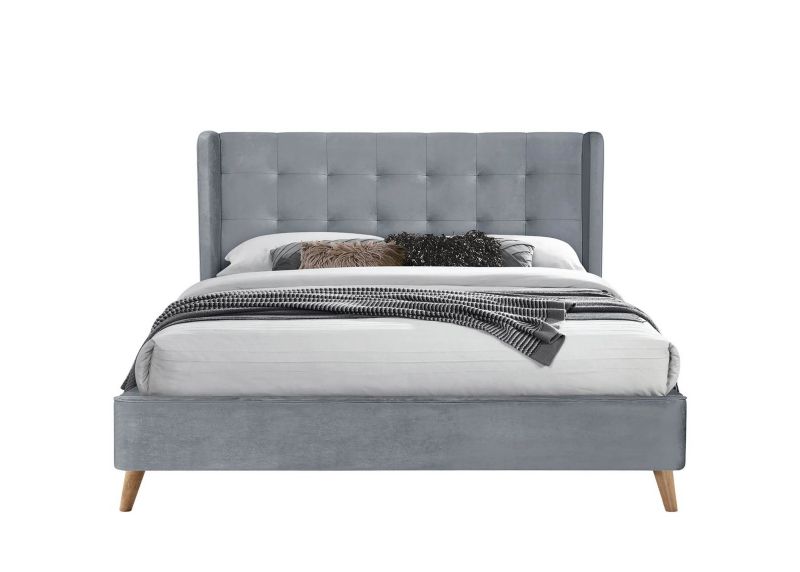 Łóżko Halmar tapicerowane ESTELLA 160x200 szare 1 szt