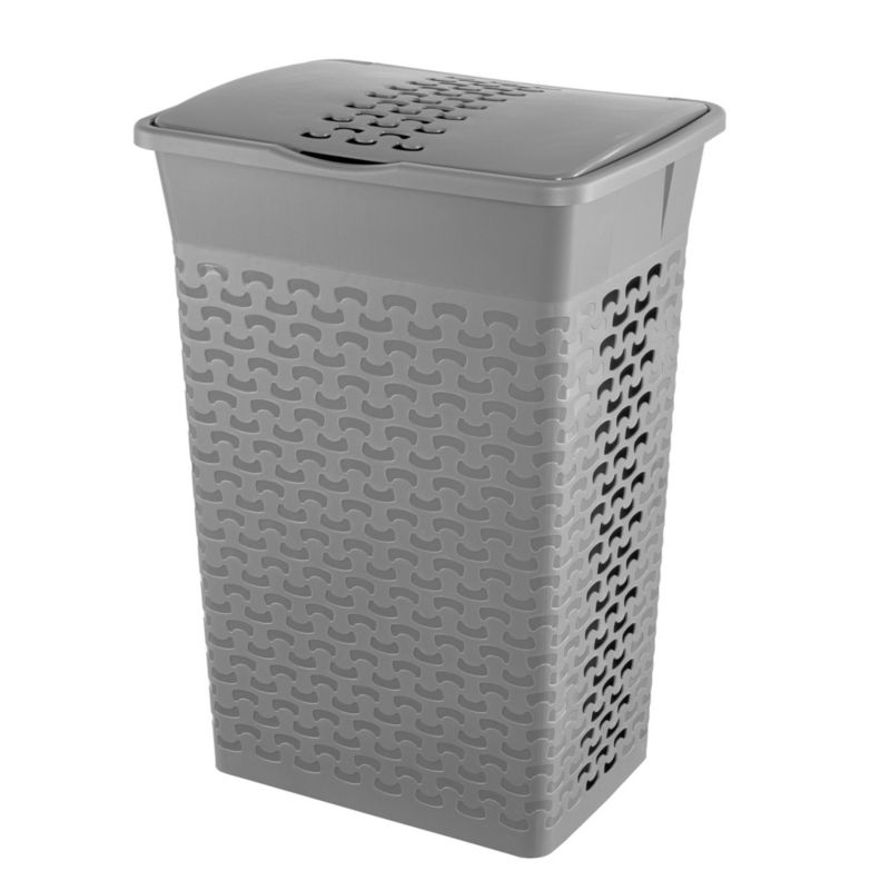 Kosz EDANTI Na Pranie Bieliznę Wolnostojący Łazienkowy 55 L Szary 1 szt.