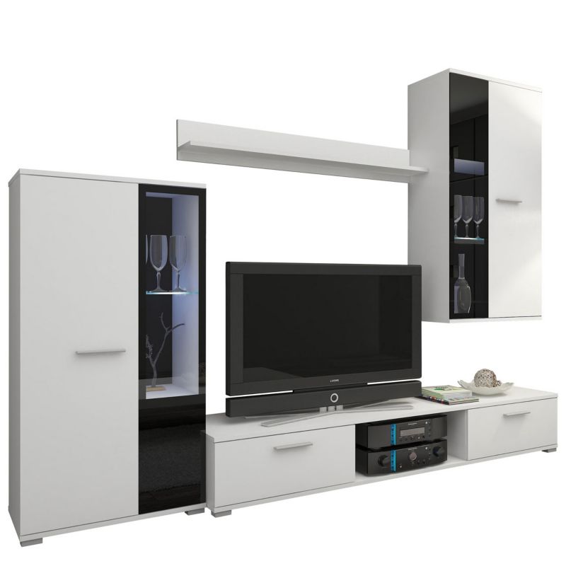 Meblościanka MIRJAN 24 Salsa z oświetleniem LED biały 1 kpl.