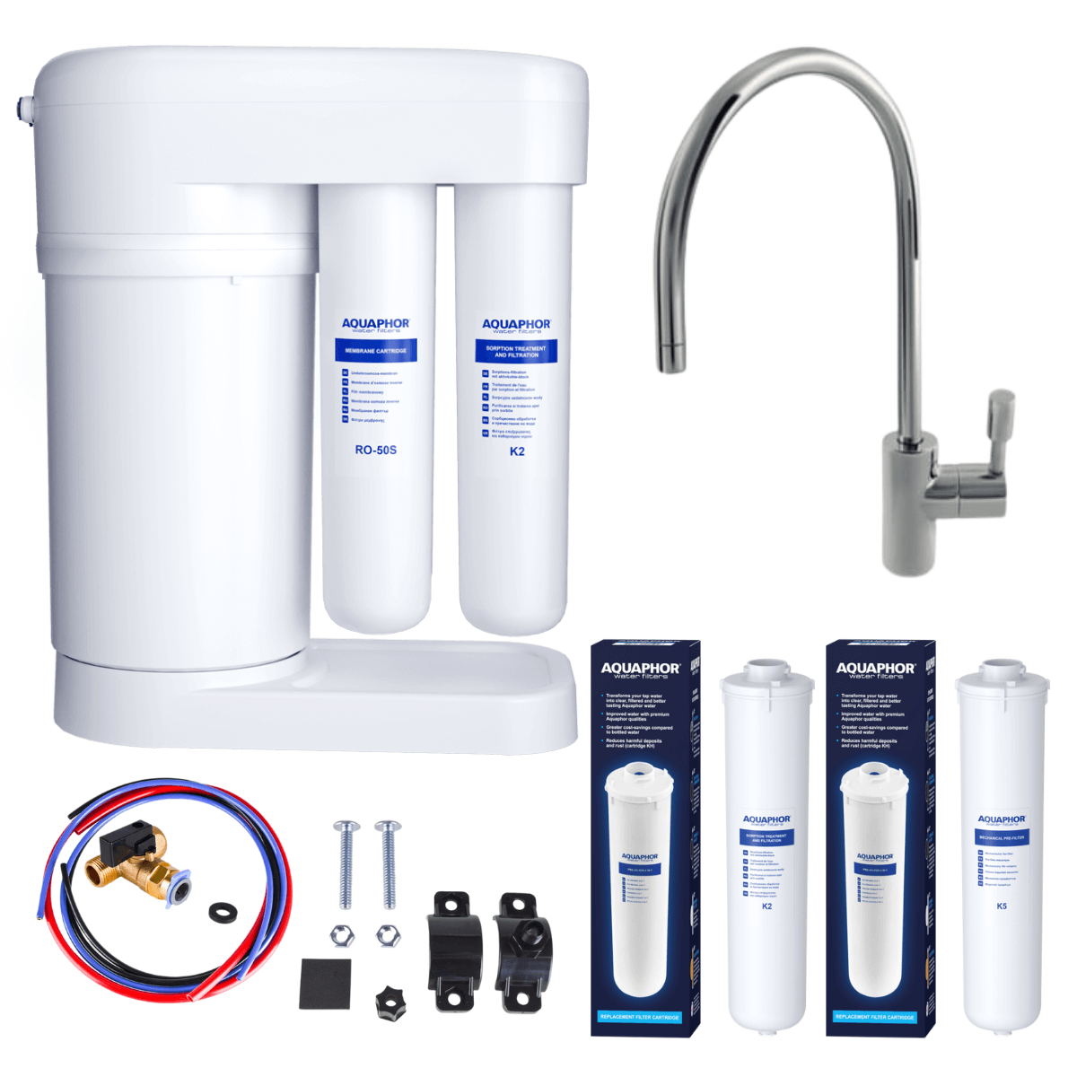 Aquaphor Morion RO-101S filtr do wody + zestaw filtrów na serwis K2 i K5. Zestaw promocyjny. Polecany filtr do wody.
