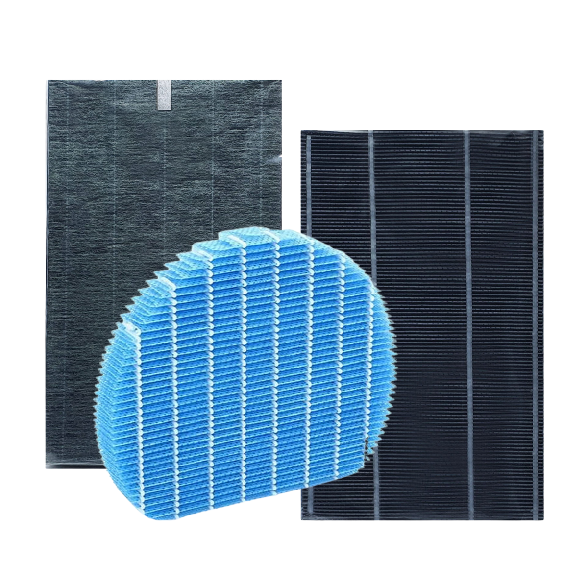 Komplet oryginalnych filtrów wymiennych SHARP do oczyszczacza powietrza KC-A50EUW i KC-A50EUB. Filtry: FZ-A51HFR, FZ-A51DFR, FZ-A61MFR.