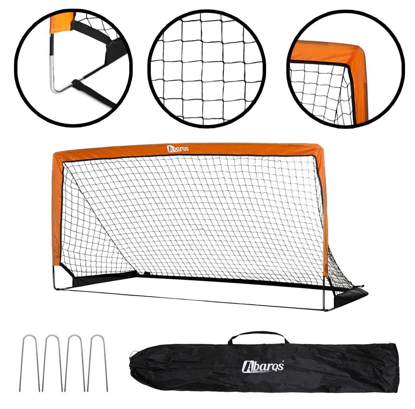 AbarQs Składana przenośna bramka do piłki nożnej football 205cm