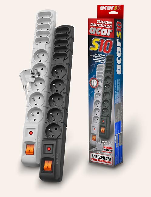 ACAR S10 Listwa zasilająca 1,5m czarny (10 GNIAZD) - Henryx24