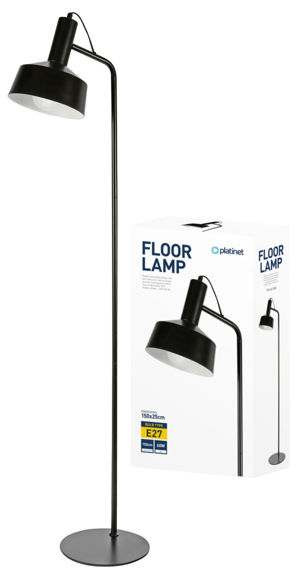 PLATINET Lampa podłogowa 40W 44916czarny PFL40132B - Henryx24