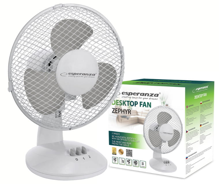 ESPERANZA Wiatrak ZEPHYR EHF004WE biurkowy WENTYLATOR - Henryx24