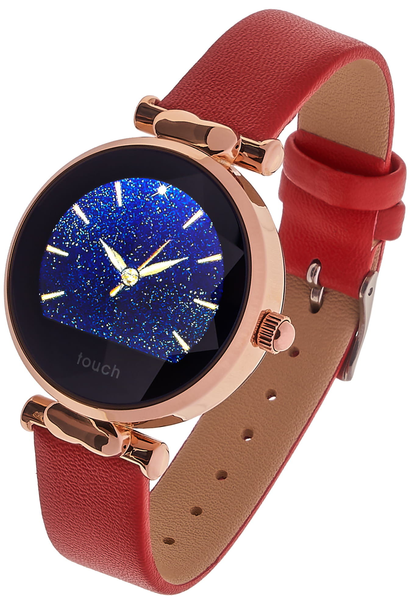 GARETT Smartwatch Women Lisa c-z czerwono-złoty skórzany - Henryx24