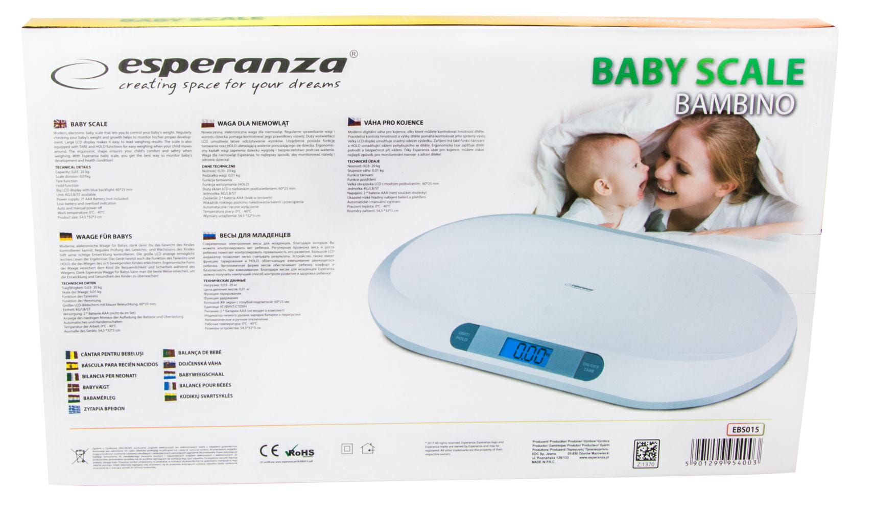 ESPERANZA waga Dziecięca EBS019 BEBE - Henryx24