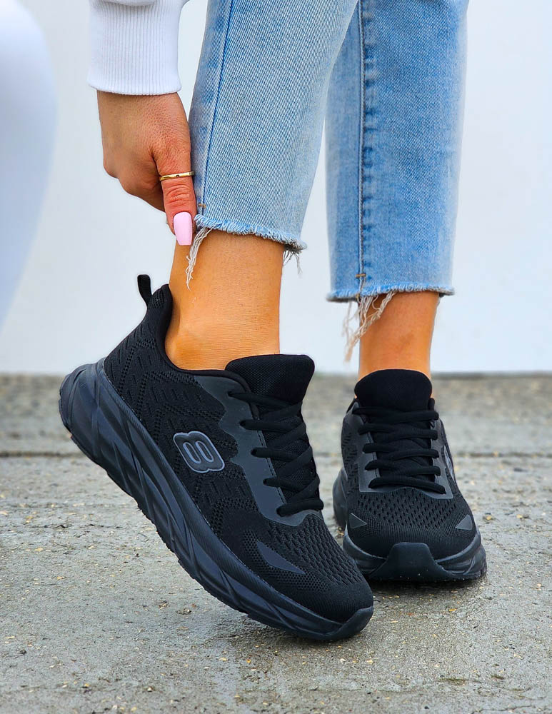 Lekkie Czarne Buty Sportowe Damskie Skachars