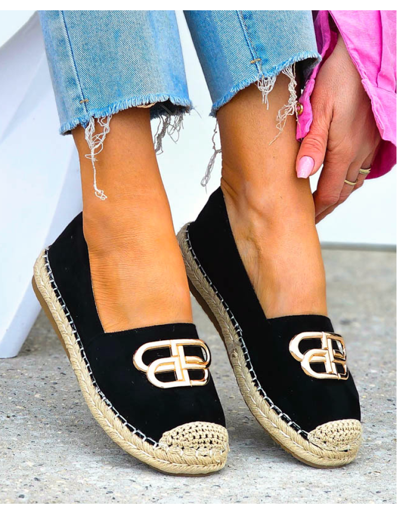 Czarne Espadryle Na Plecionej Podeszwie Sawes