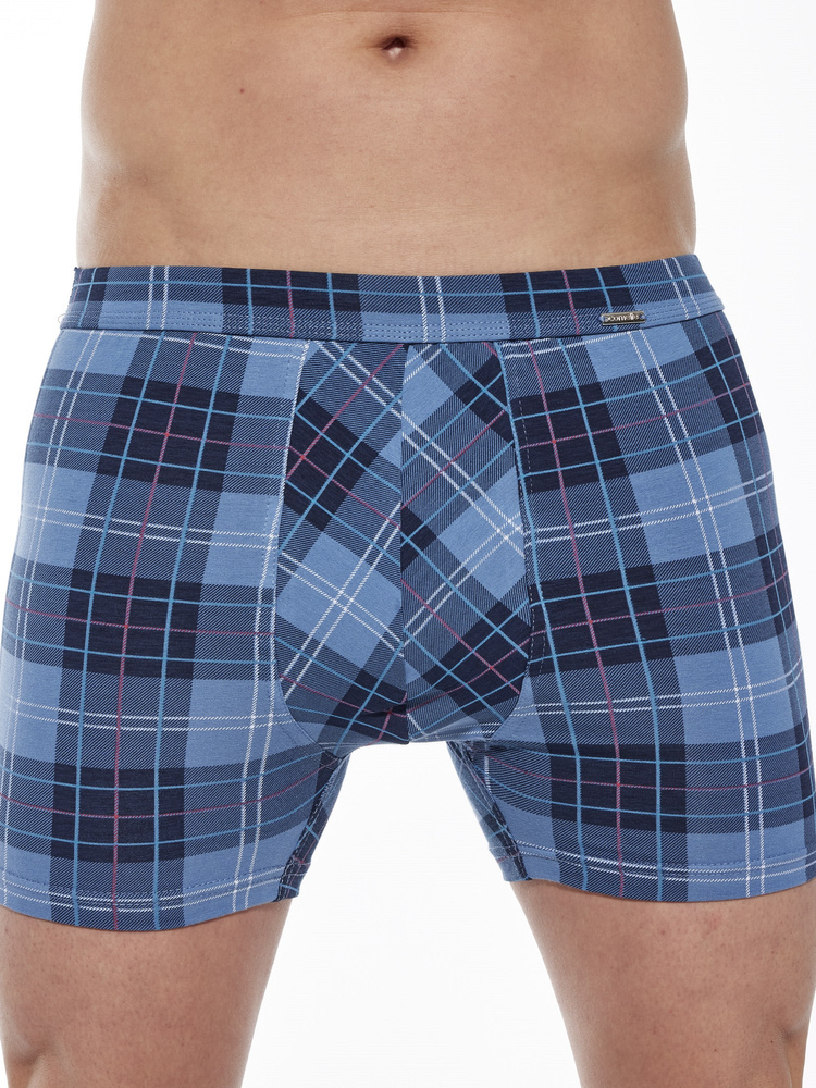 Bawełniane Bokserki Męskie Prime | Cornette | PR 904/110 | Niebieskie Kratka