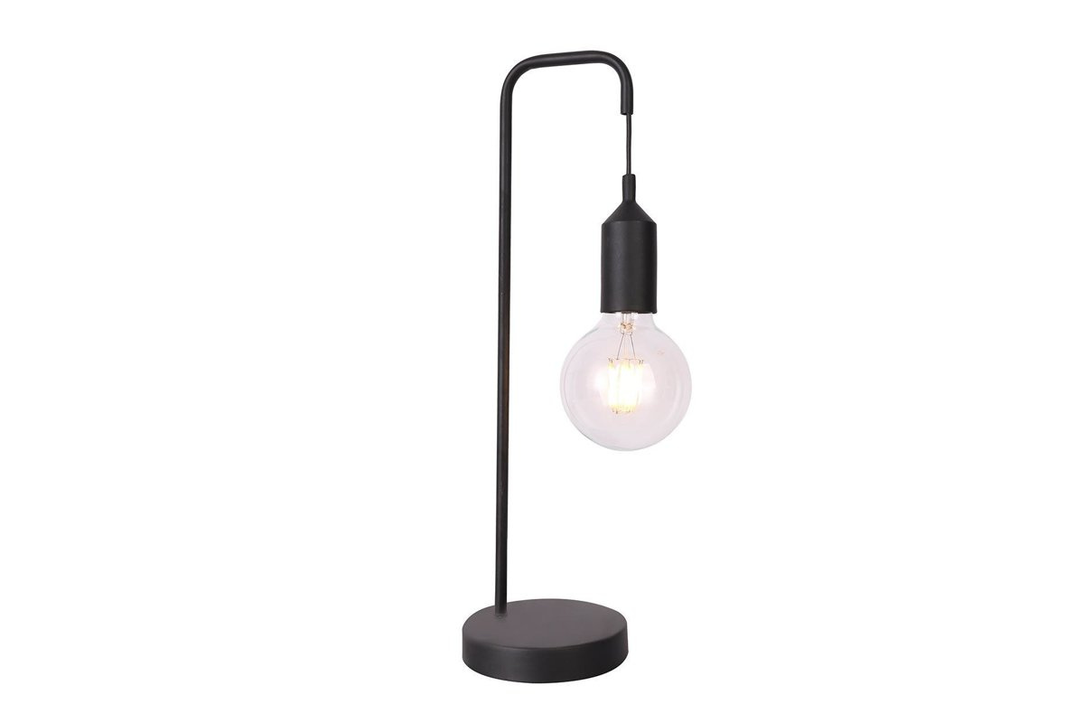 Czarna lampa stołowa do salonu LAREN metal E27