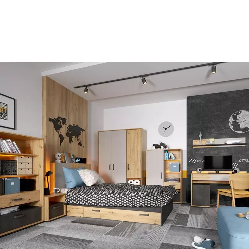 Meble do pokoju młodzieżowego łóżko szafa biurko QUBIC