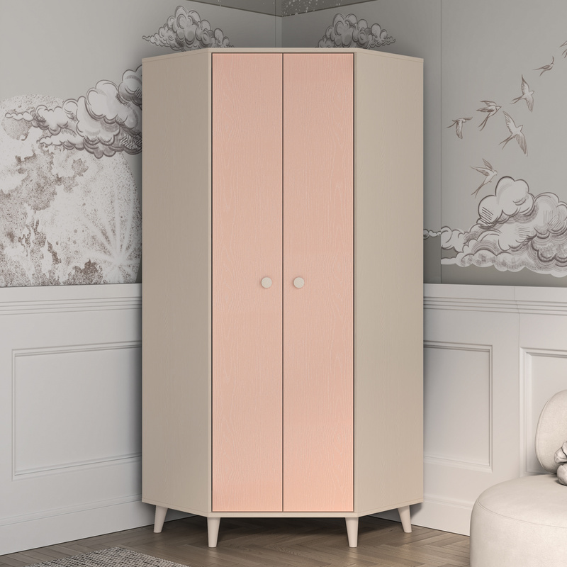 Szafa narożna 80 cm z półkami i drążkiem do pokoju młodzieżowego MERLO