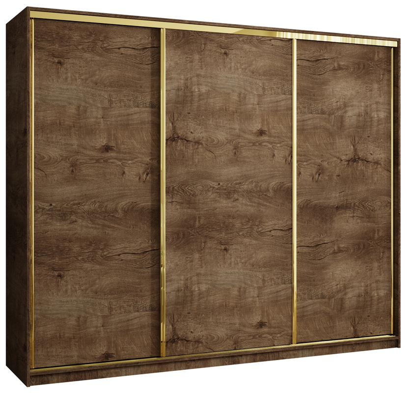 Trzydrzwiowa szafa przesuwna 250 cm w stylu glamour GOLD NEW
