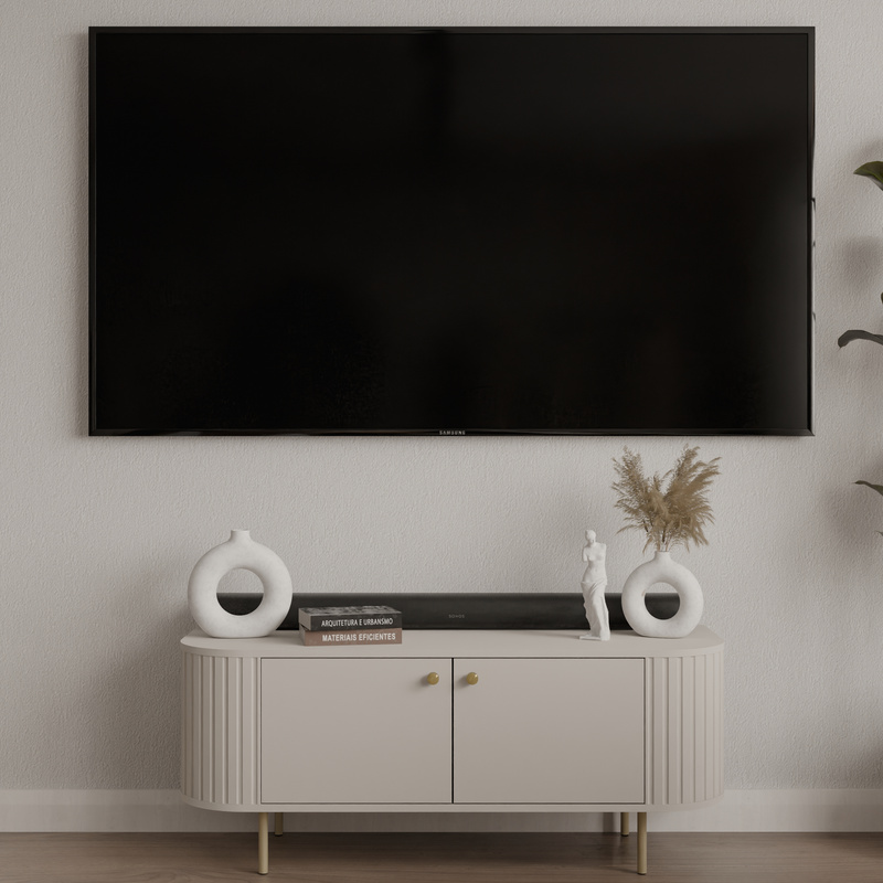 Stolik rtv 123 cm pod telewizor do salonu OVENTO beż piaskowy