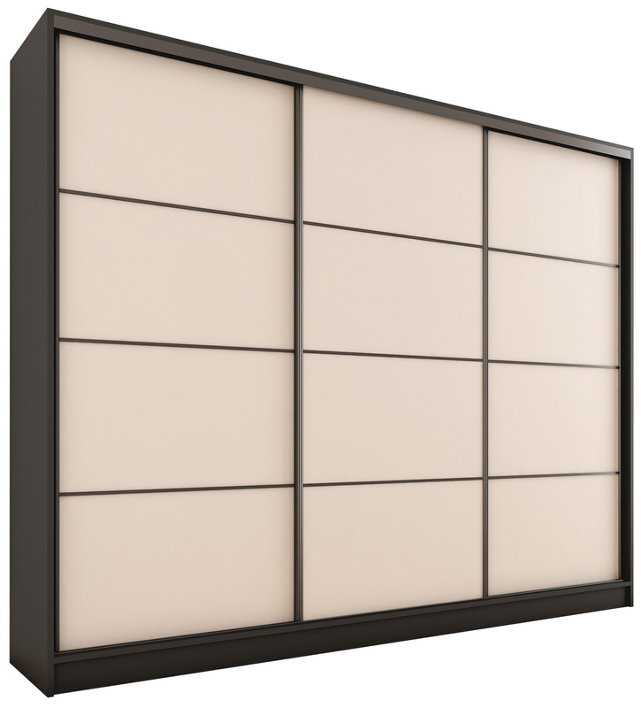 Beżowa szafa przesuwna 250 cm do sypialni LOFT MAX