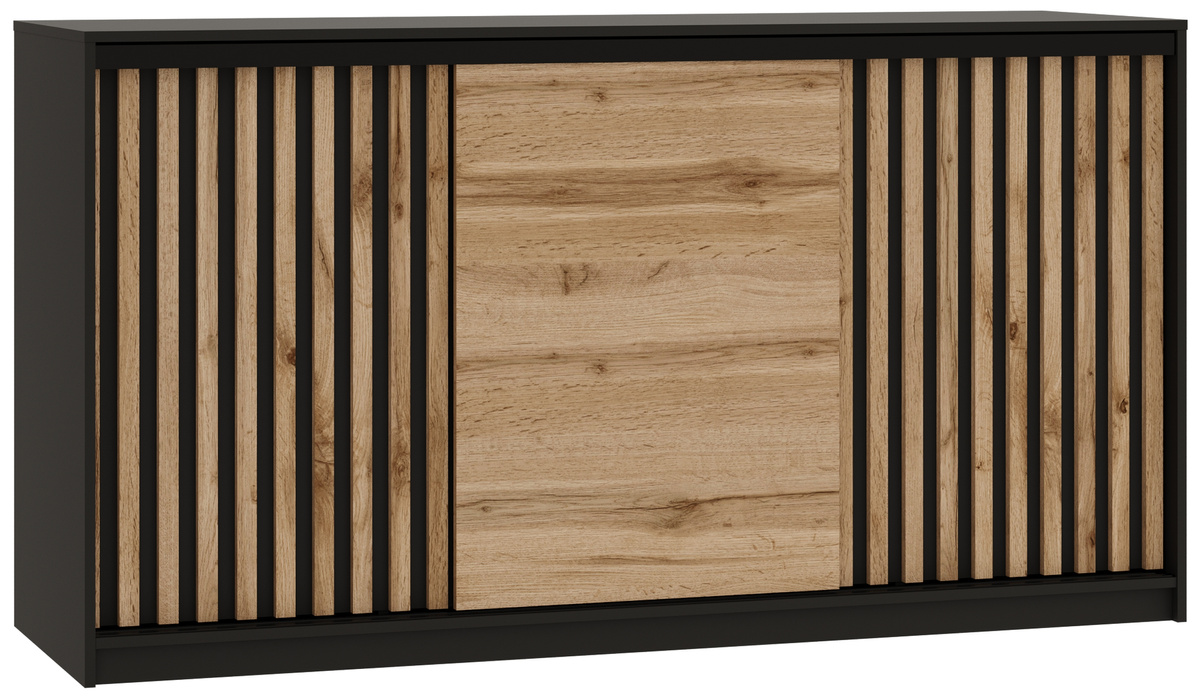 Komoda do sypialni z lamelami i szufladami 180 cm LOFT