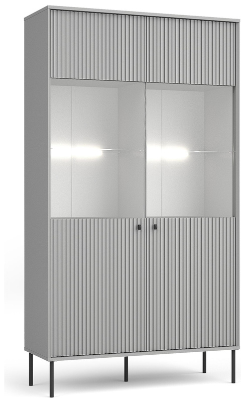 Witryna przeszklona IRYS 105 cm do salonu szara