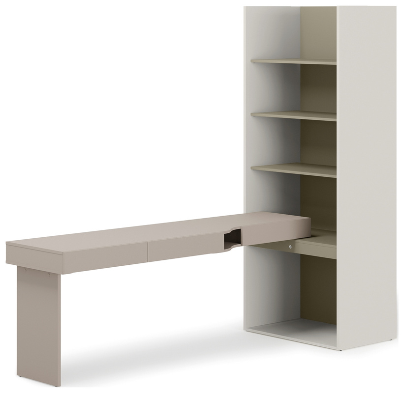 Zestaw z biurkiem lewym do pokoju młodzieżowego WOOW eukaliptus