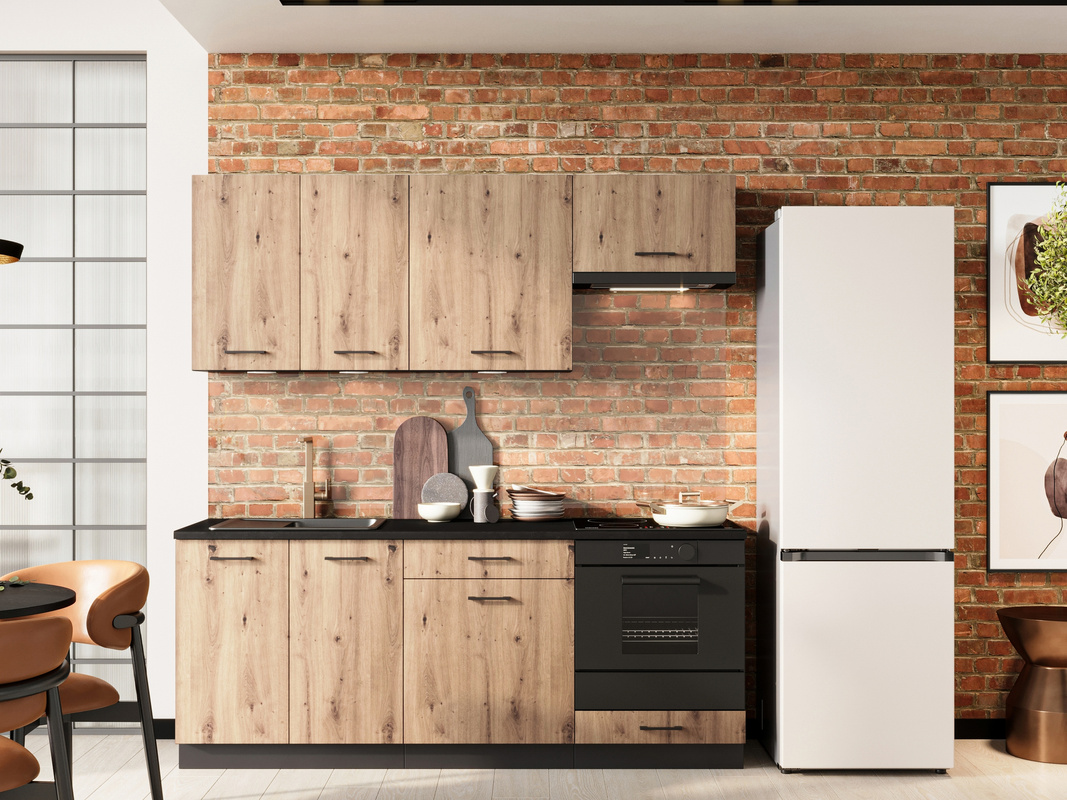 Nowoczesne meble kuchenne 200 cm ANIKA dąb artisan