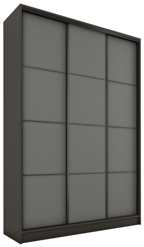Wysoka trzydrzwiowa szafa przesuwna 150 cm LOFT MAX grafit