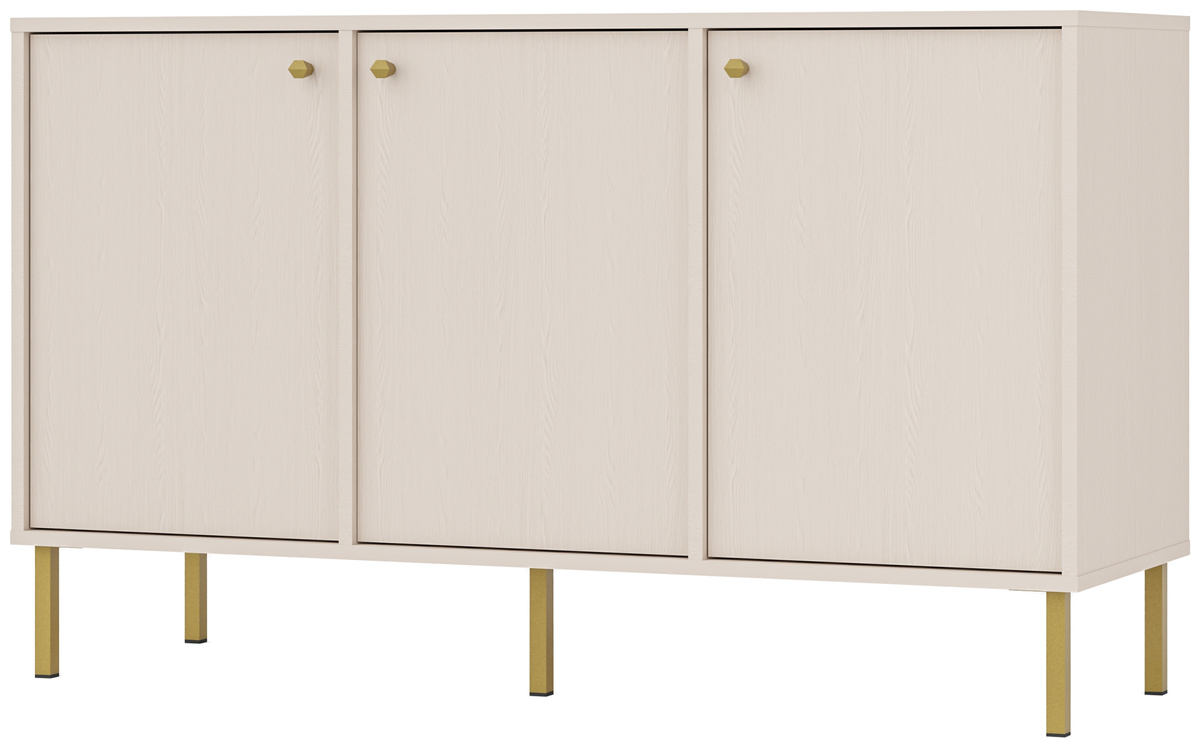 Komoda trzydrzwiowa do salonu 125 cm TOKEN beż piaskowy