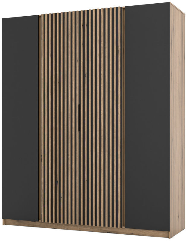 Loftowa szafa z lamelami do sypialni 200 cm KARAT