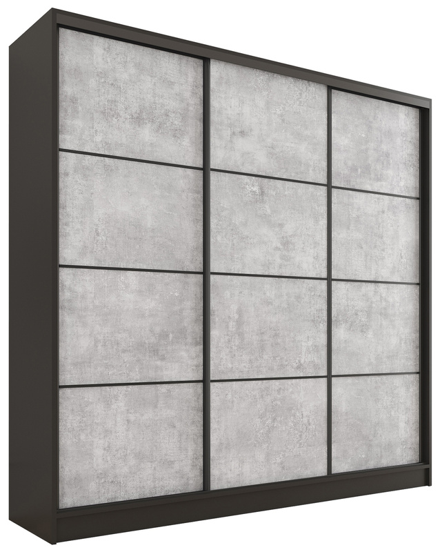 Duża szafa przesuwna 180 cm LOFT beton