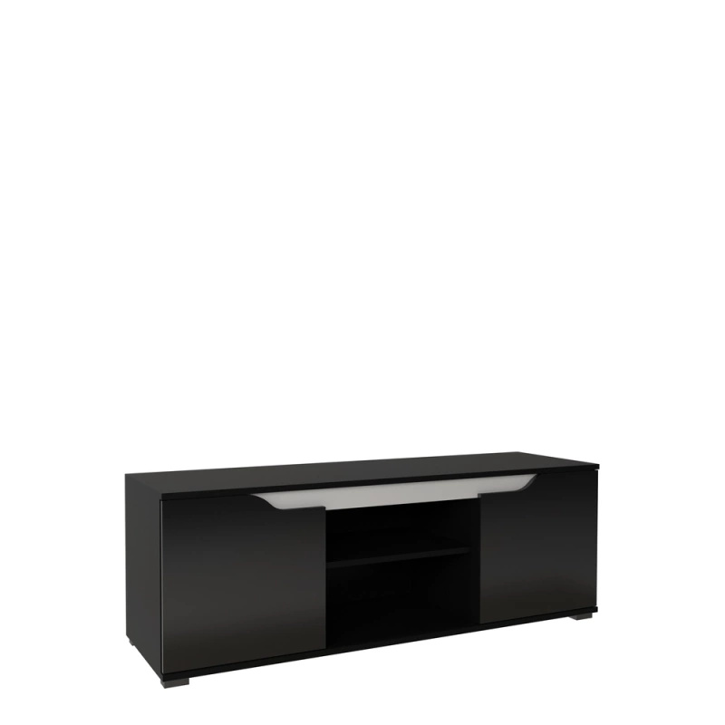 Czarna szafka RTV pod telewizor 135 cm LANDARE połysk
