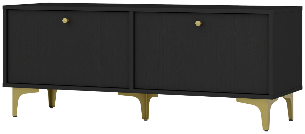 Mała czarna szafka RTV pod telewizor 120 cm TOKEN