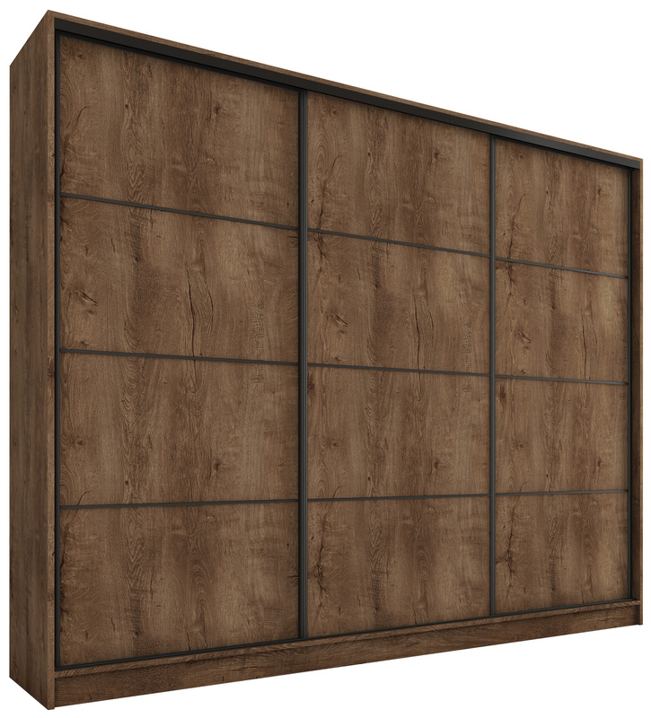 Pojemna szafa przesuwna 280 cm do garderoby LOFT MAX dąb lefkas