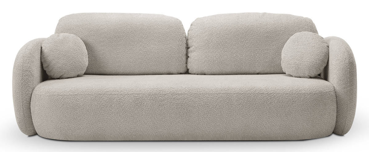 Nowoczesna kanapa z funkcją spania do salonu OMERO tkanina baranek