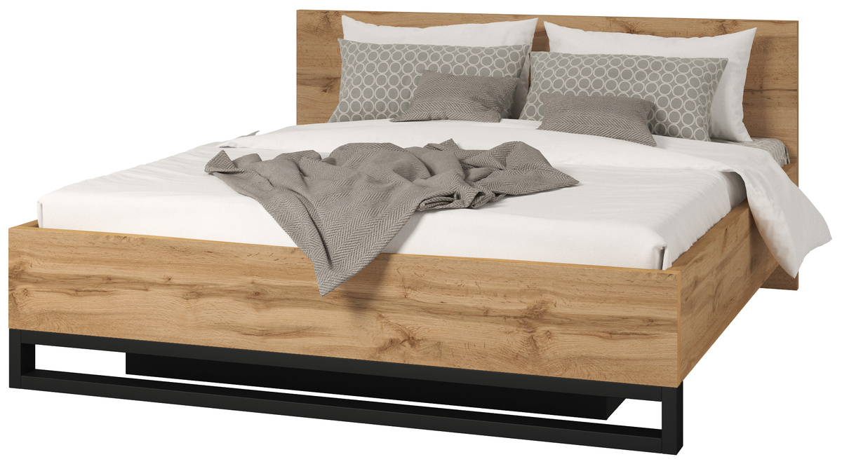 Dwuosobowe łóżko małżeńskie do sypialni 180x200 cm HALLE S