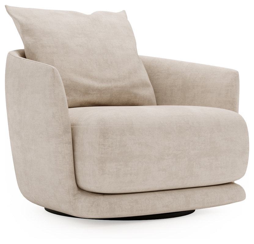 Beżowy obrotowy fotel do salonu nowoczesny WISO