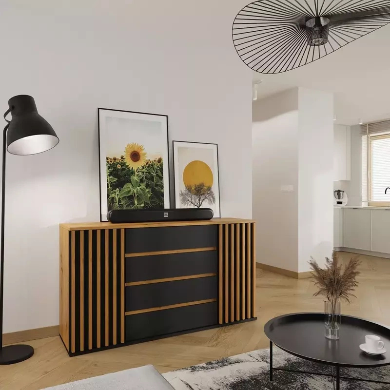 Komoda z szufladami 160 cm lamele NELGARI